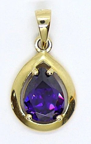 Klenoty Budín Dámský zlatý přívěsek s fialovým ametystem 585/1,09gr HK3256