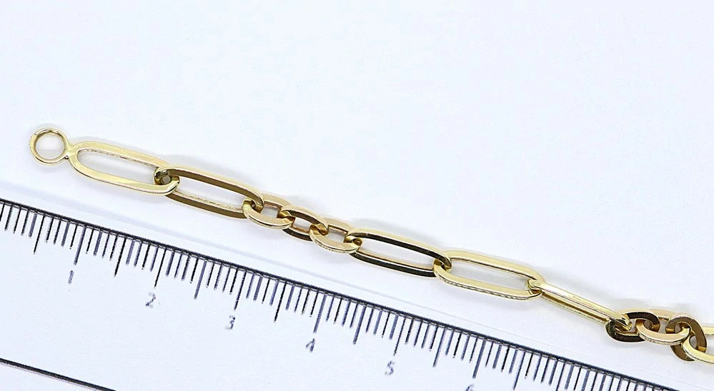 Klenoty Budín Dámský mohutný pevný zlatý náramek 20cm 585/2,43gr HK7133