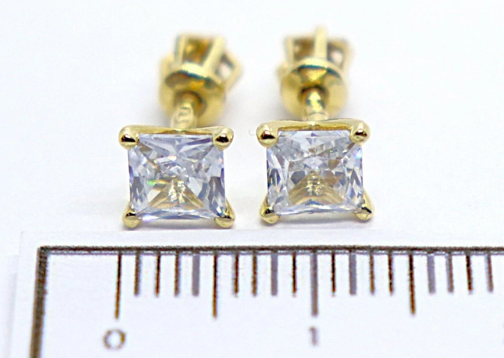 Klenoty Budín Dámské zlaté peckové náušnice se zirkony na šroubek 585/1,65gr HK2375