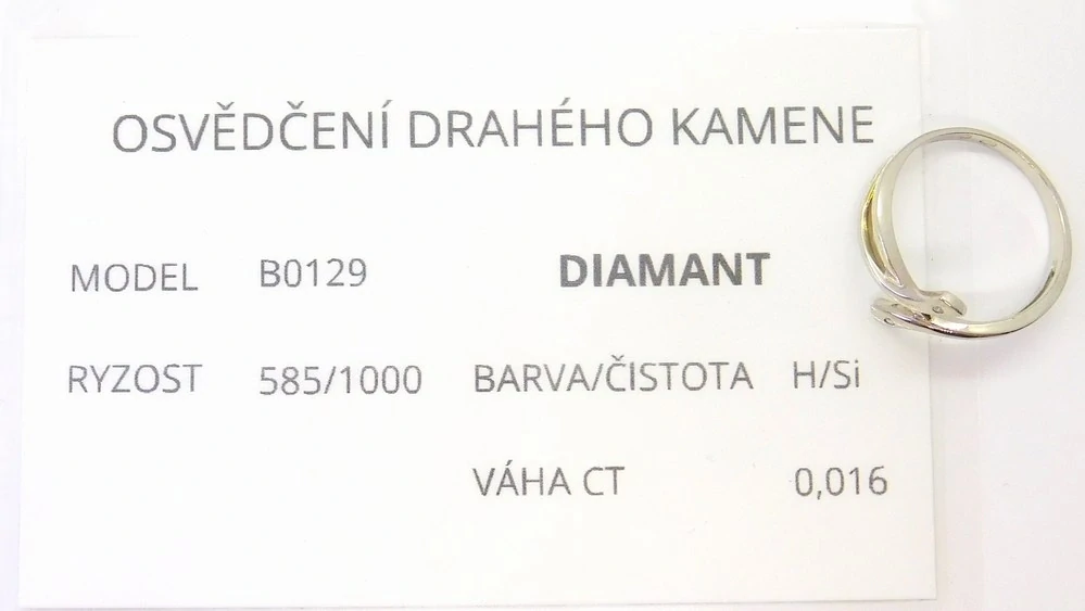 Klenoty Budín Dámský diamantový prsten z bílého zlata s diamanty vel. 56 0,016CT 585/1,95gr B0129
