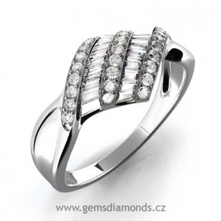 Zásnubní GEMS luxusní prsten s diamanty Laura, bílé zlato 3860276