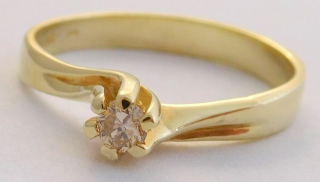 Klenoty Budín Zásnubní zlatý diamantový prsten s diamantem vel. 57 585/2,11gr 17-01 213 T275