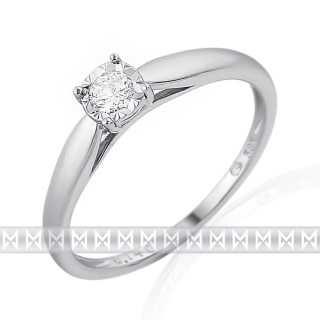 Zásnubní diamantový prsten zdobený diamanty v bílém zlatě RHODA 3862170