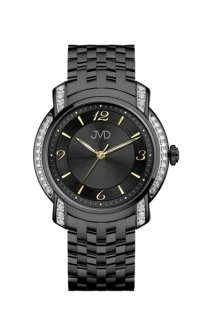 JVD Dámské náramkové černé elegantní šperkové hodinky JVD JG1042.4