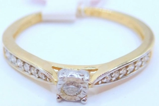 Klenoty Budín Zásnubní diamantový prsten ze žlutého zlata 585/1,43gr 13ks 0,09ct vel. 53 HKD53