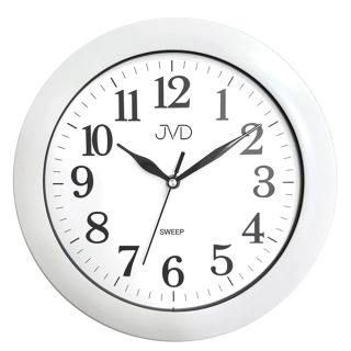 JVD Bílé nástěnné tiché netikající hodiny JVD HX2149.1