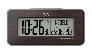 JVD Digitální rádiem řízený budík v imitaci dřeva JVD RB9334.3