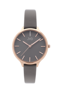 JVD Dámské módní designové hodinky JVD JZ201.4 s řemínkem z pravé kůže