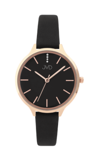 JVD Dámské módní designové hodinky JVD JZ201.6 s řemínkem z pravé kůže