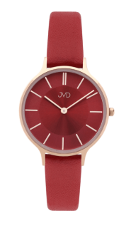 Dámské módní designové hodinky JVD JZ202.3 s řemínkem z pravé kůže