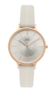 Dámské módní designové hodinky JVD JZ202.4 s řemínkem z pravé kůže