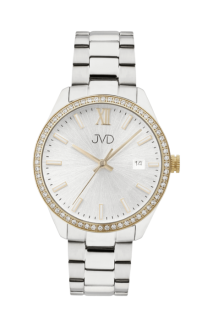 Dámské náramkové designové hodinky JVD JVD JG1011.3 se zirkony na okolo číselníku