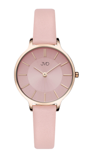 Dámské módní designové hodinky JVD JZ202.6 s řemínkem z pravé kůže