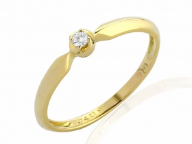 Zásnubní prsten s diamantem, žluté zlato brilianty 3811819-0-57-99