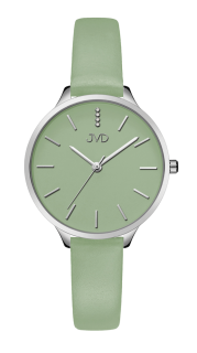 JVD Zelené dámské módní designové hodinky JVD JZ201.10 s řemínkem z pravé kůže