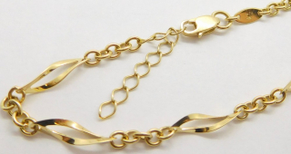 Klenoty Budín Dámský zlatý hladký náramek ze žlutého zlata 585/2,53gr 17+3cm HK7039