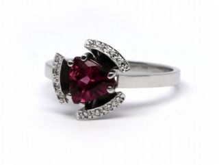 Diamantový prsten s turmalínem Brazílie 585/3,78 gr J-18087-12 POŠTOVNÉ ZDARMA!