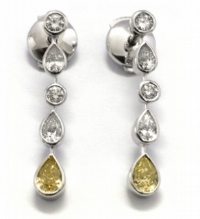 Diamantové náušnice se žlutými vzácnými diamanty 585/3,44 gr J-20919-12POŠTOVNÉ ZDARMA!