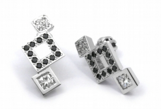 Diamantové náušnice s černými vzácnými diamanty 585/2,65 gr J-20401-11 POŠTOVNÉ ZDARMA!
