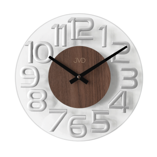 JVD Luxusní dřevoskleněné nástěnné designové hodiny JVD HT098.4
