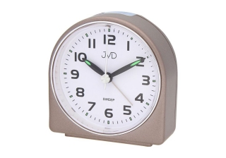 Tichý netikající moderní analogový budík JVD SRP902.3 - zlatý