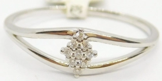 Klenoty Budín Zásnubní diamantový prsten z bílého zlata 9ks - 0,045ct 585/1,30gr vel. 56 3953442