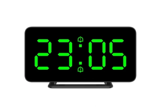 JVD Digitální černý budík do el. sítě JVD SB3216.1 se zelenými LED číslicemi 