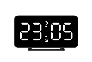 JVD Digitální černý budík do el. sítě JVD SB3216.2 s bílými LED číslicemi 